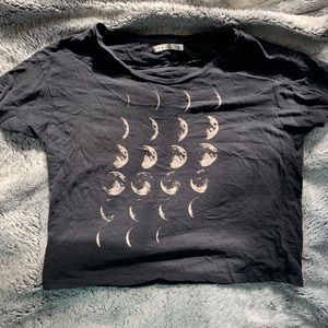 Moon phases cropped tee
